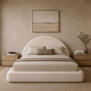 Cream Boucle Parros Bed