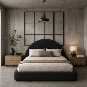 Black Linen Parros Bed