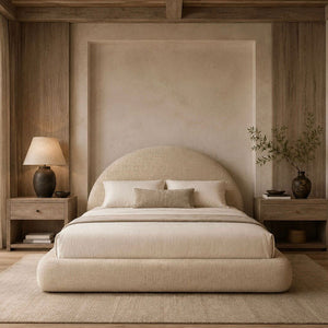 Beige Linen Parros Bed